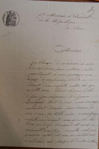 Lettre au Prsident de la Rpublique - dispense Enoux Chaignon 1881