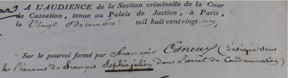 Cour de cassation Paris le 20 dcembre 1821