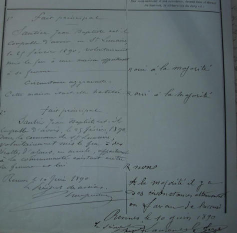 Jugement de la cour d'appel de Rennes - 10 juin 1890