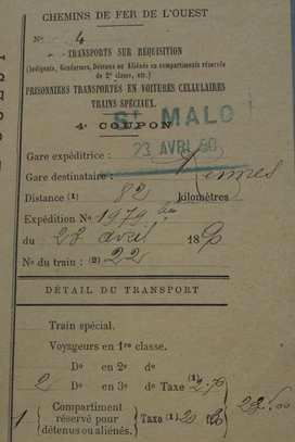 Ticket de train Saint Malo-Rennes